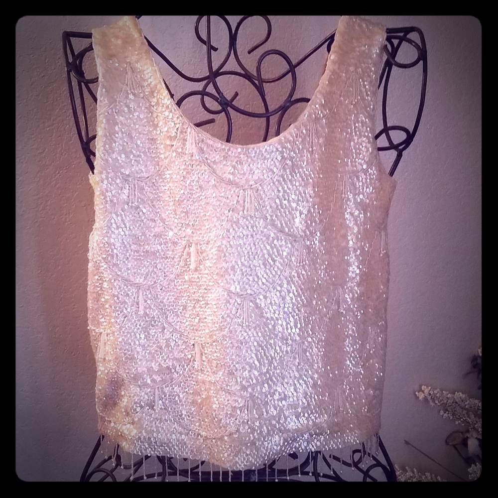 Sexy sequins zip up gold blouse!